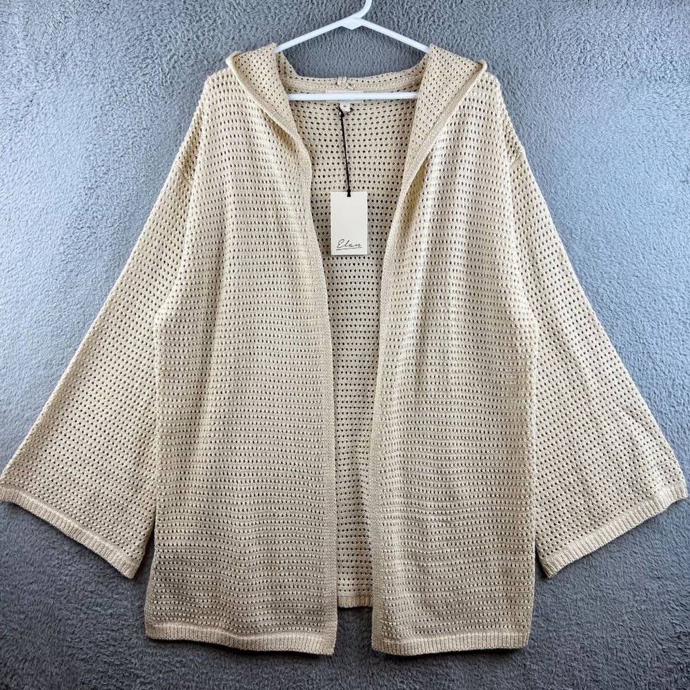 New Elan Natural Crochet Cardigan sweater / crochet pant set size M - Picture 3 of 16